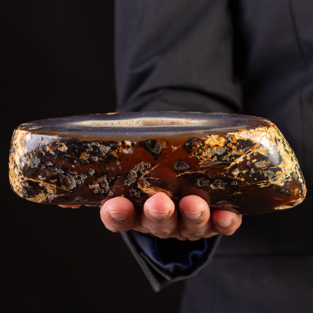 Polished Agate Geode - First quality Jewelry Box - Height: 185 mm - Width: 125 mm- 2602 g #4.3