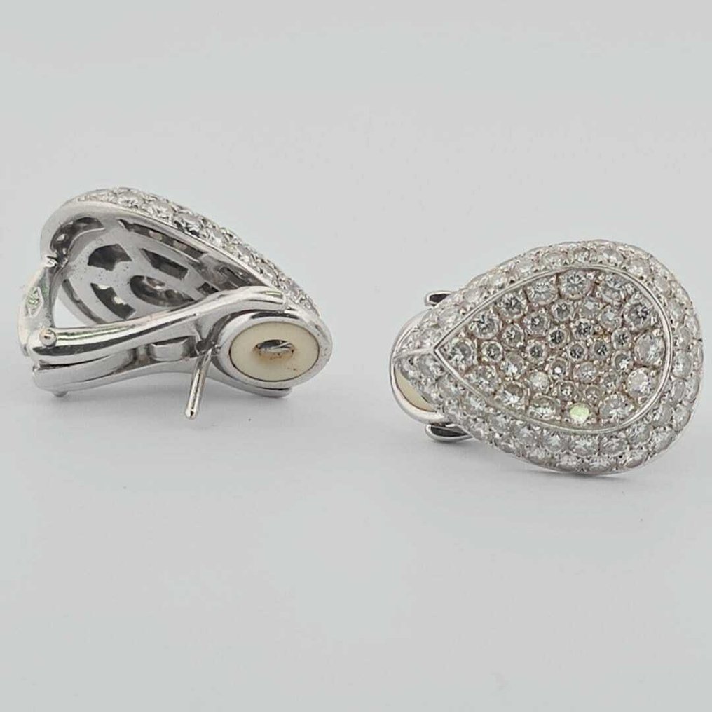 Σκουλαρίκια - 18 καράτια Λευκός χρυσός -  2.20ct. tw. Διαμάντι (Φυσικό)  #2.1