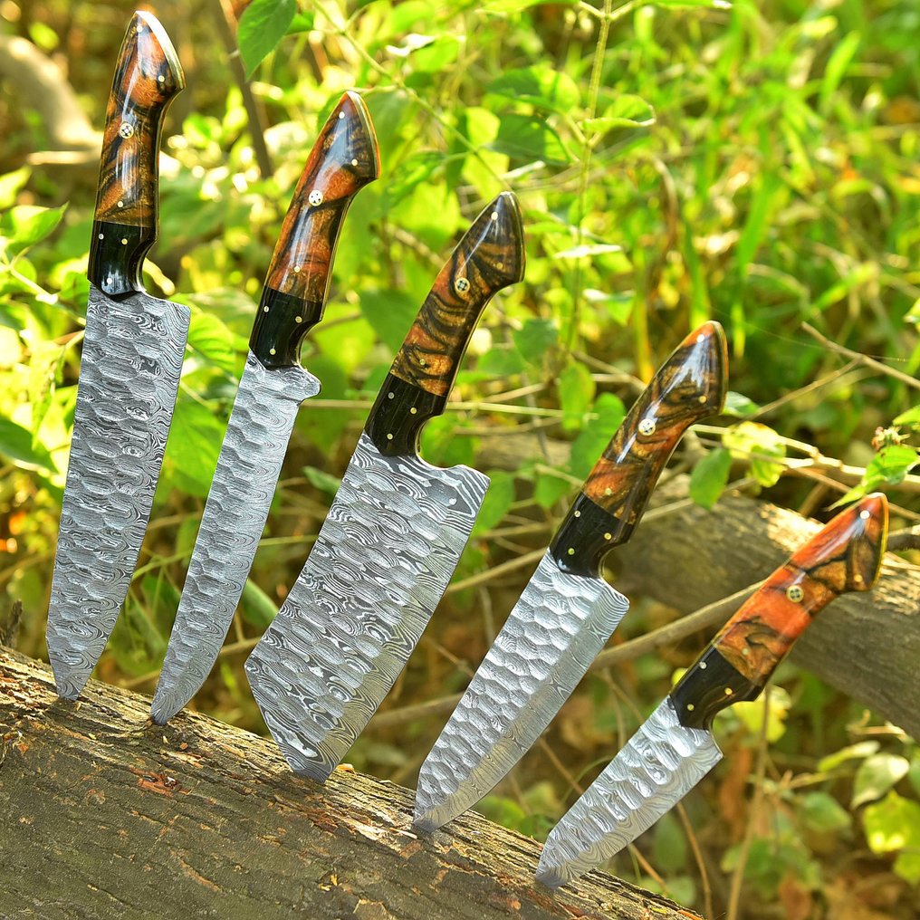 Μαχαίρι κουζίνας - Ρητίνη, Χειροποίητο σφυρήλατο ατσάλι - Βόρεια Αμερική #1.0