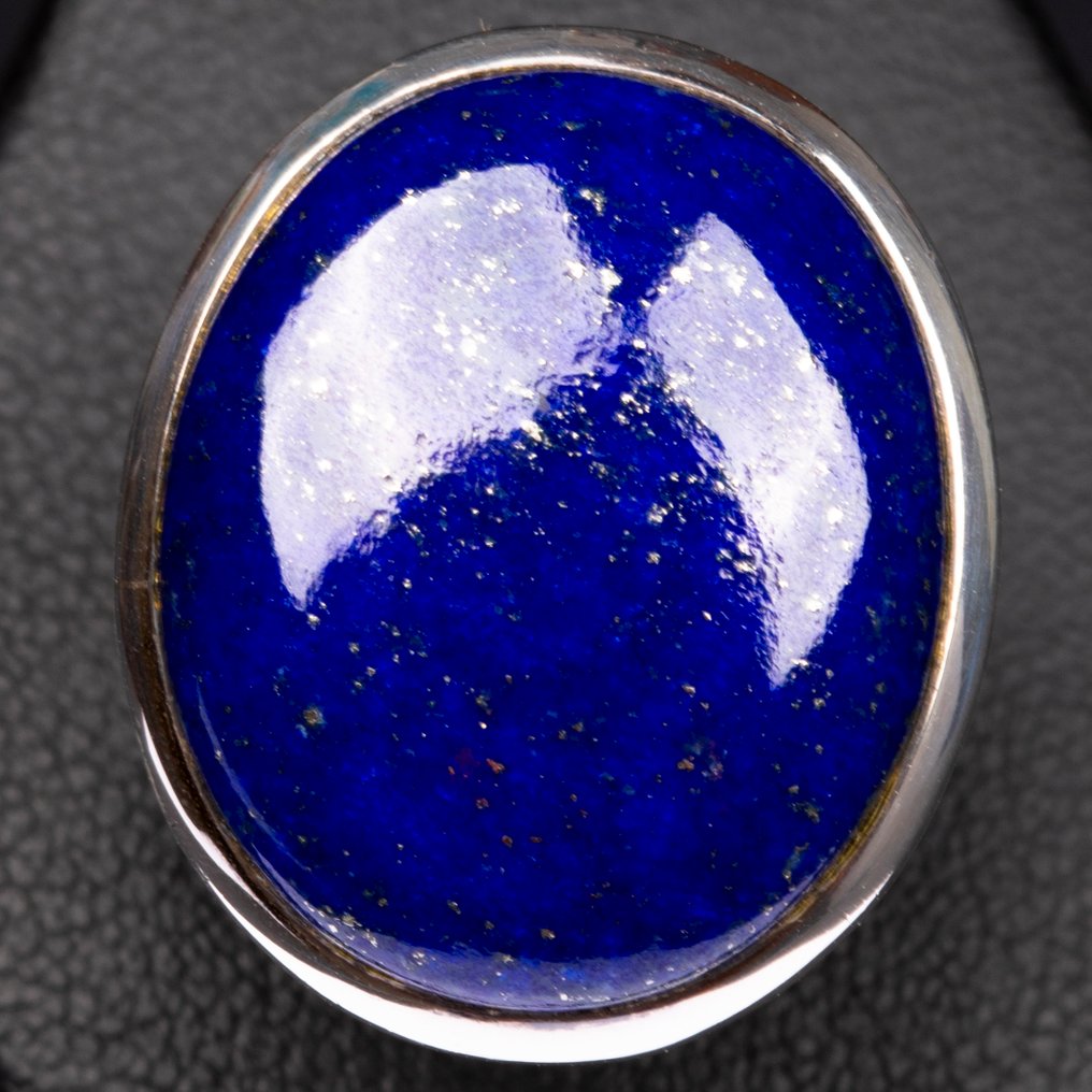 Εξαιρετικής ποιότητας πολύτιμος λίθος - Βασιλικό μπλε Lapislazzuli - Χειροποίητο ασημένιο δαχτυλίδι - Ύψος: 25.5 mm - Πλάτος: 24 mm- 11 g #4.3