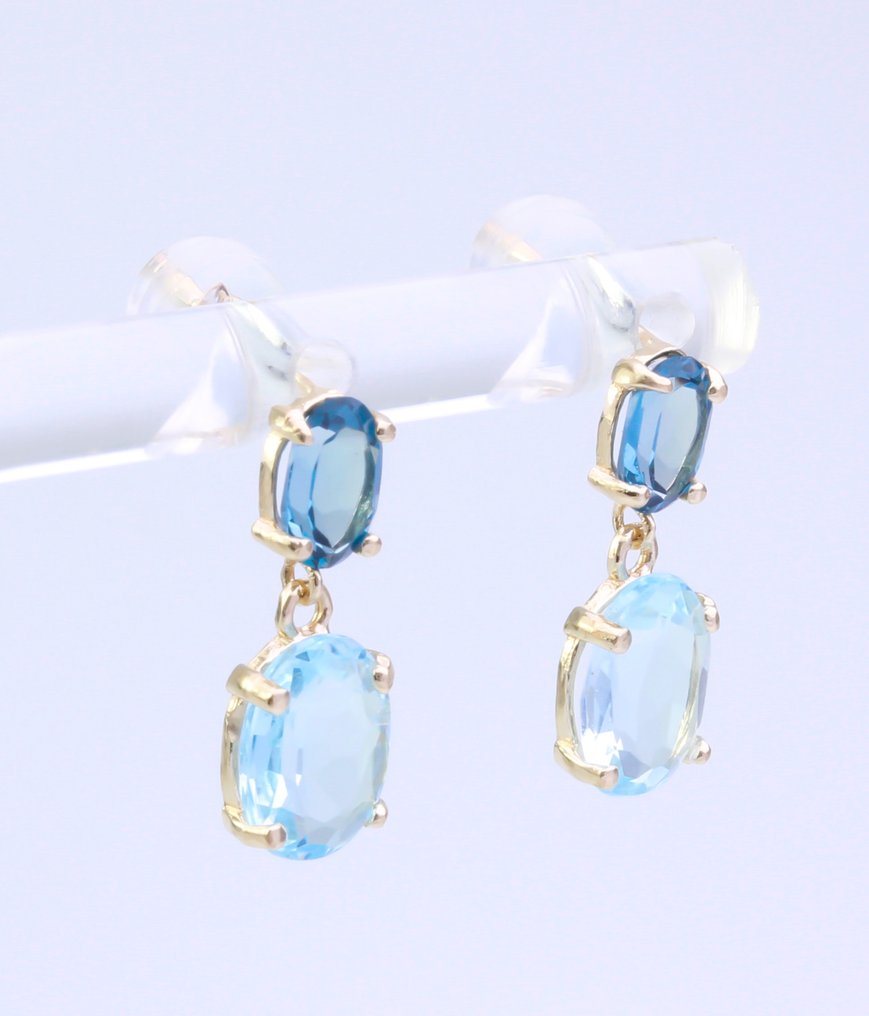 χωρίς τιμή ασφαλείας - Σκουλαρίκια - 14 καράτια Κίτρινο χρυσό Τοπάζιο - Τοπάζιο #2.1