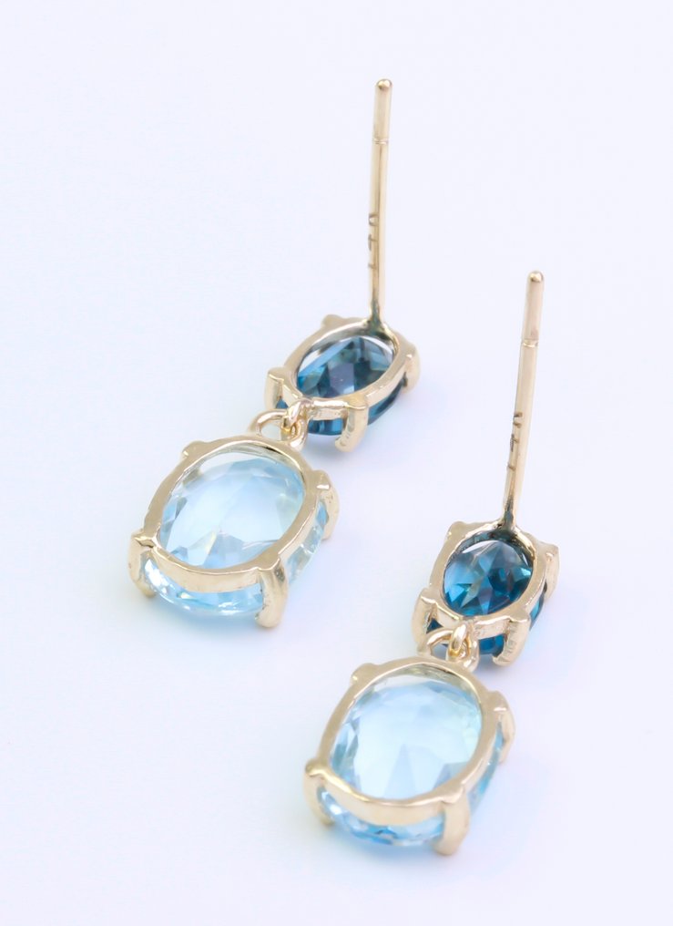 χωρίς τιμή ασφαλείας - Σκουλαρίκια - 14 καράτια Κίτρινο χρυσό Τοπάζιο - Τοπάζιο #3.2