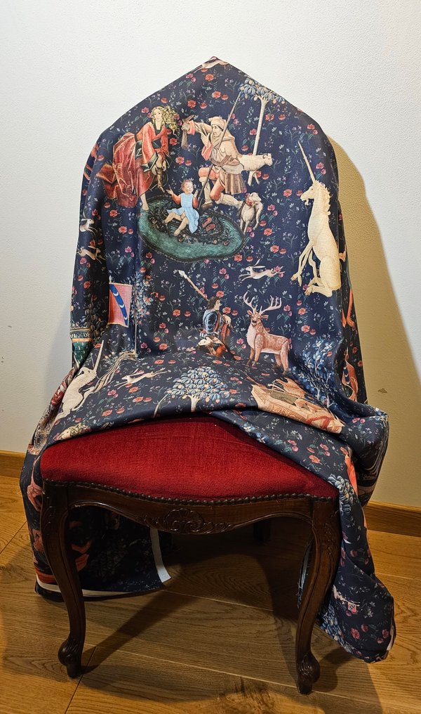 300x280cm! Υφάσματα πολυτελείας Αναγεννησιακής εποχής με μονόκερους - Κλασικό αποκλειστικό σχέδιο - Ύφασμα  - 300 cm - 280 cm #4.3