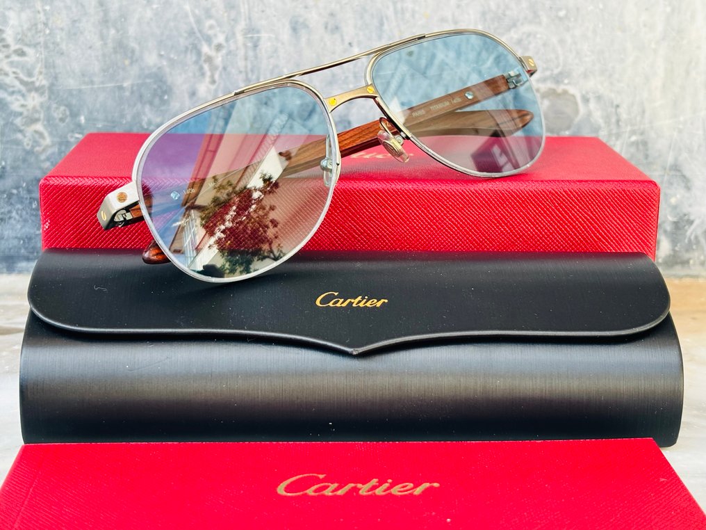 Cartier Santos Dumont Wood Titanium Edition Sunglasses auction online Catawiki