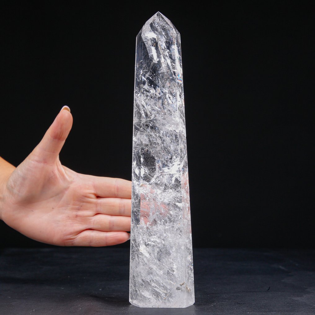 Extra Clear Quartz Point - Top Quality Quartz Obelisk - Height: 273 mm - Width: 61 mm- 815 g #1.0