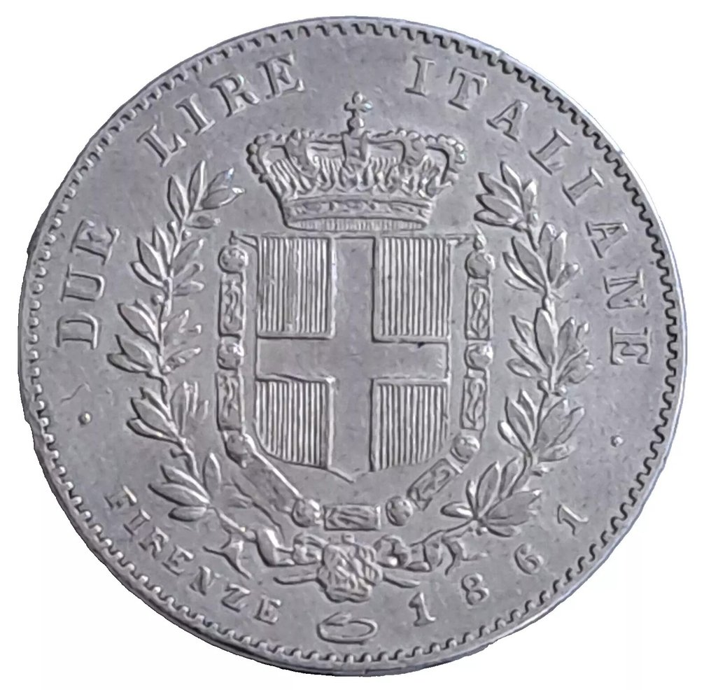 Ιταλία, Βασίλειο Vittorio Emanuele II Re Eletto. 2 Lire 1861 Firenze #2.1