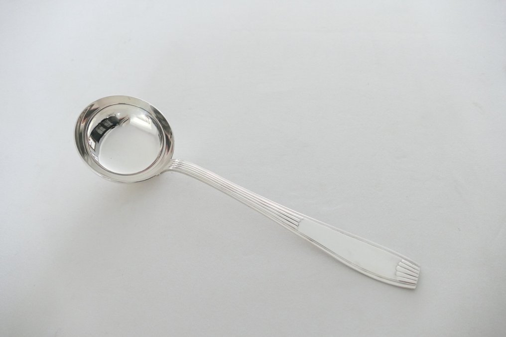 Christofle - Luc Lanel, Manufacture de L'Alfenide - Cutlery set for 12 (37) - Silverplated - Model Saigon - Art Deco #4.3