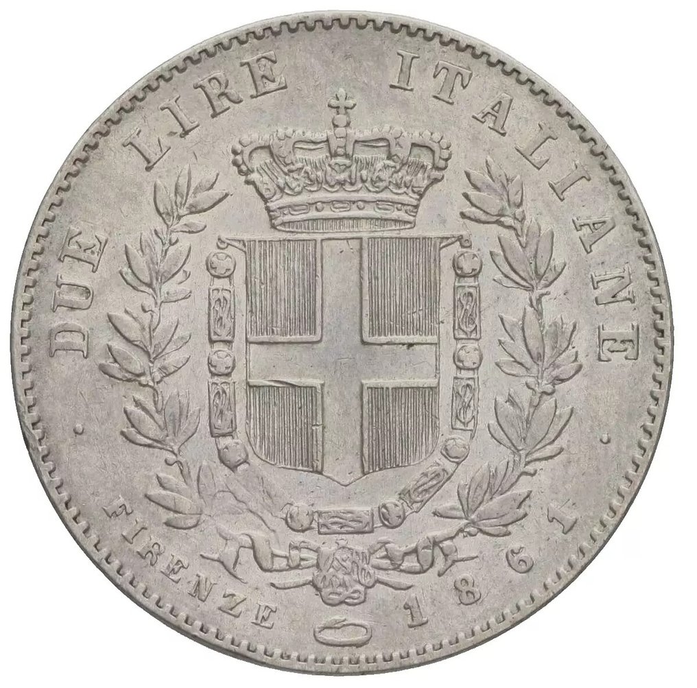 Ιταλία, Βασίλειο Vittorio Emanuele II Re Eletto. 2 Lire 1861 Firenze #1.0