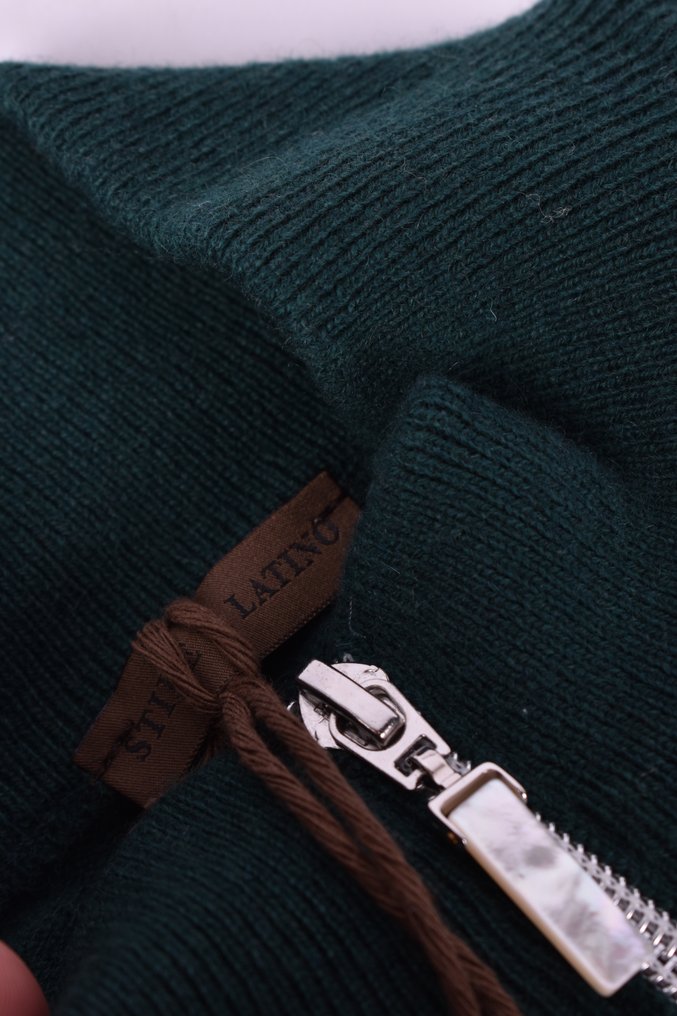 STILE LATINO - Cashmere - 44 / XS - Slim fit - groen - Cardigan - New with tags #4.3