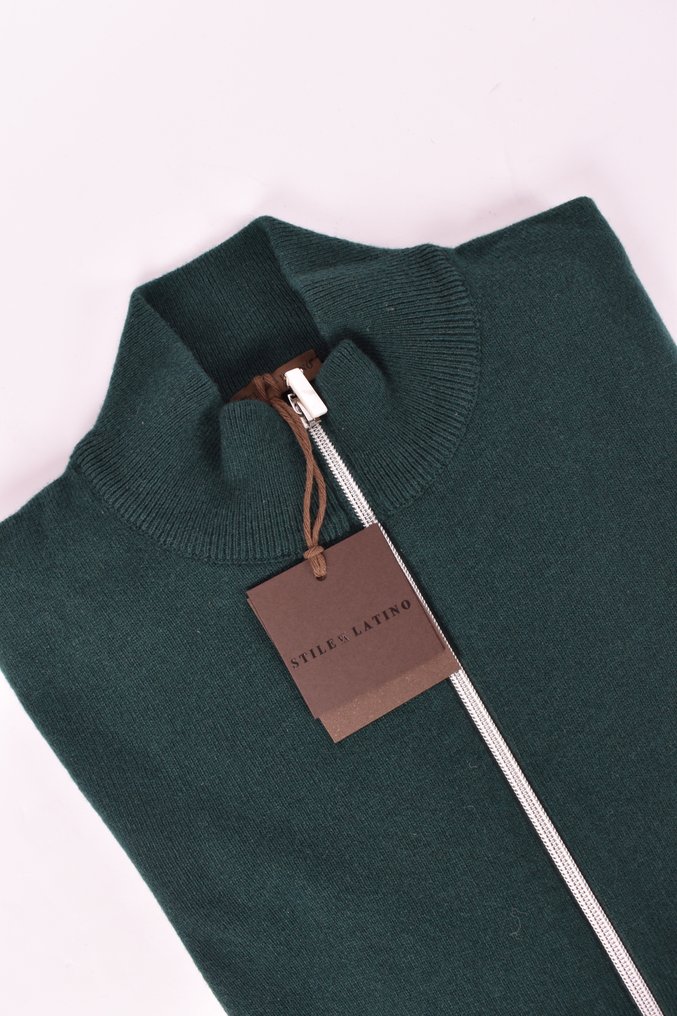 STILE LATINO - Cashmere - 44 / XS - Slim fit - groen - Cardigan - New with tags #2.1