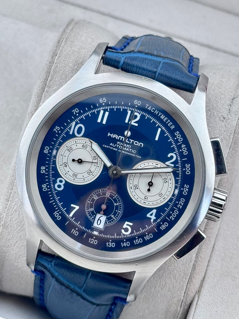 Hamilton Khaki Aviator Chronometer Chronograph Limited Edition Blue H765170 Man 2011 nutid Catawiki
