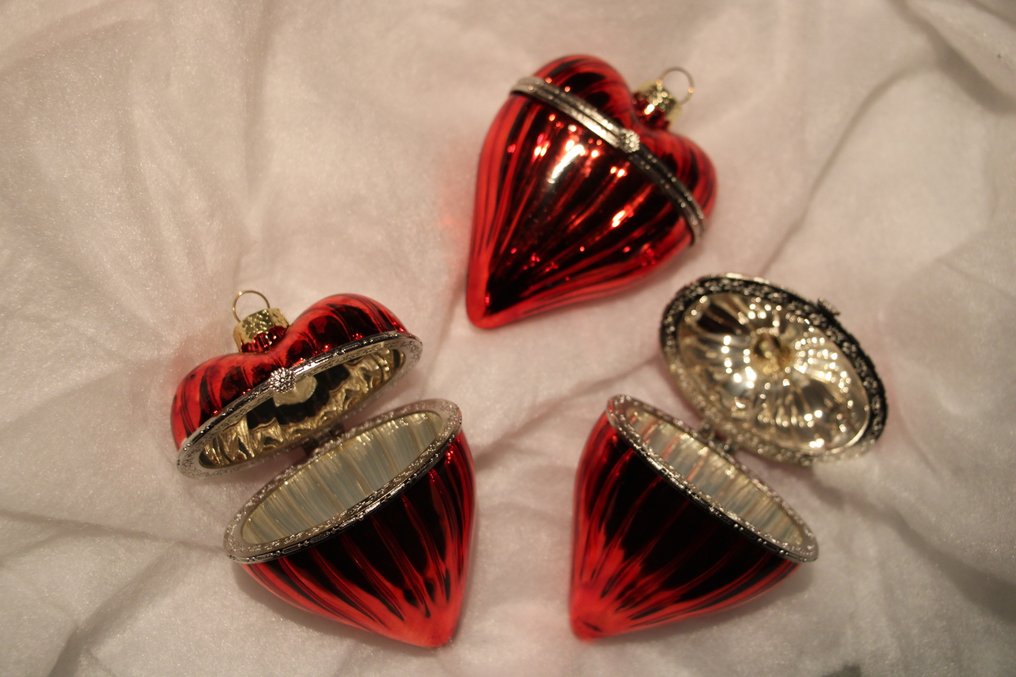 Adornos navideños Napoli: rode glazen bewaardoosjes als kerstdecoratie (3) - Vidrio #3.2