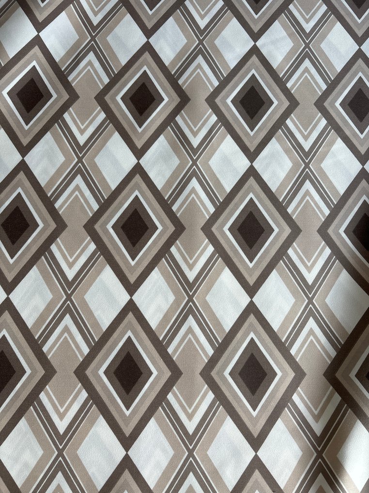 Upholstery and curtain fabric in cotton satin with a diamond pattern and tortoiseshell shades. - Upholstery fabric - 300 cm - 280 cm #1.0