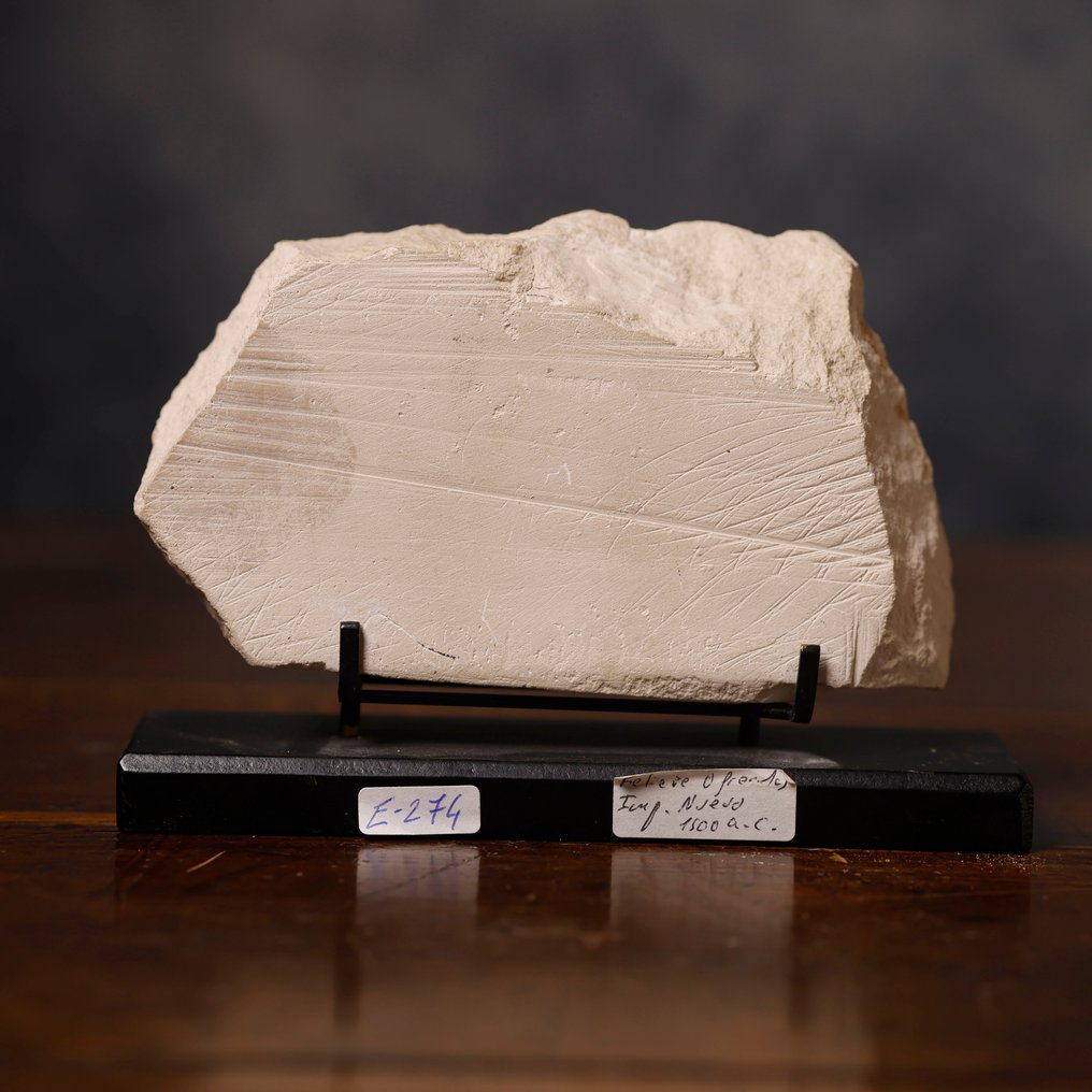 Ancient Egypt Funerary stele fragment with offering scene - 8.5 cm #3.2