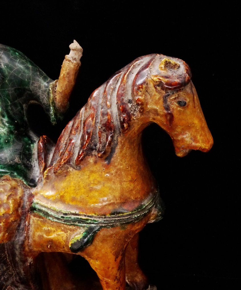 China Antică Tuile fațiere Ming - Cavaler și cal - 1368 până în 1644 după H. #3.2