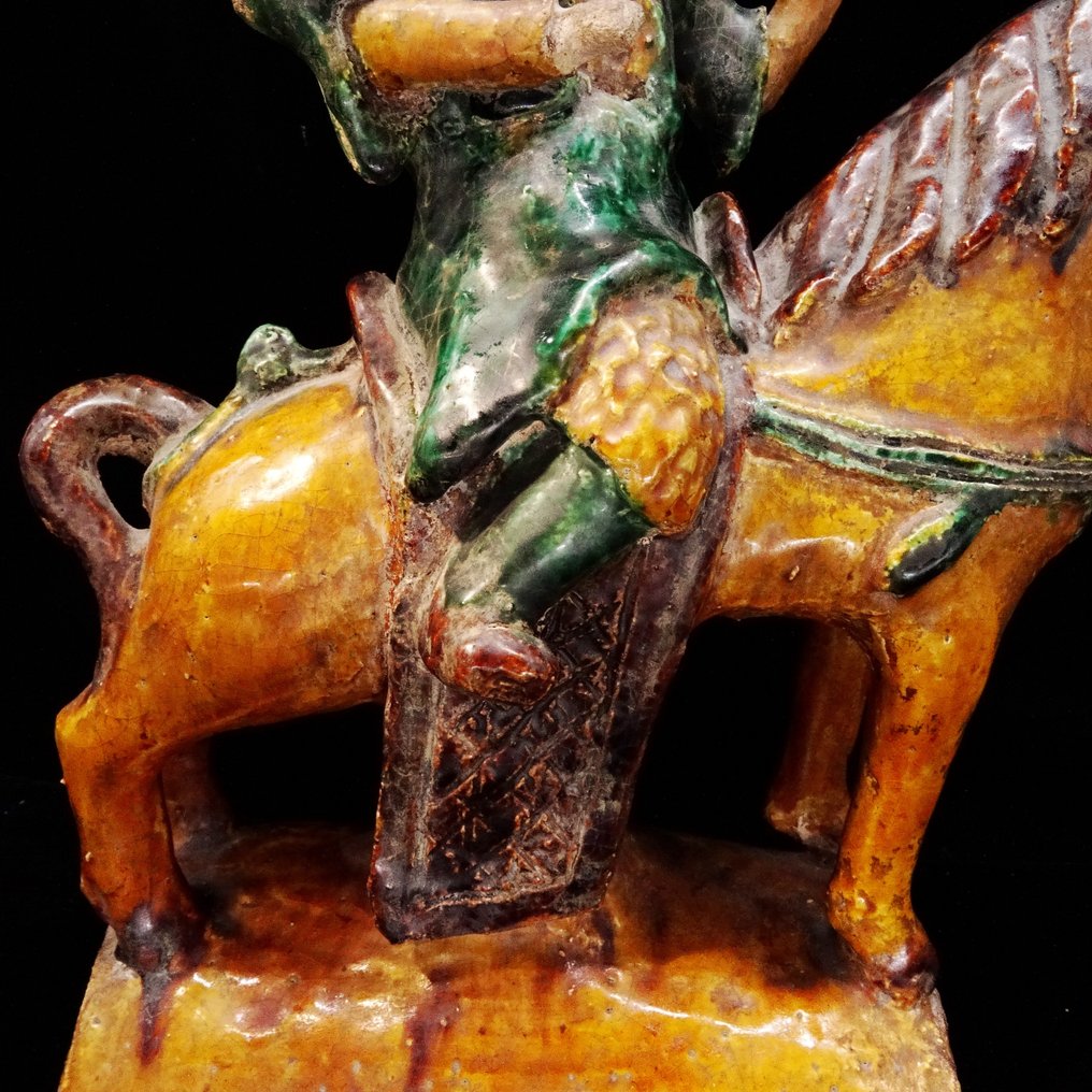 China Antică Tuile fațiere Ming - Cavaler și cal - 1368 până în 1644 după H. #4.3