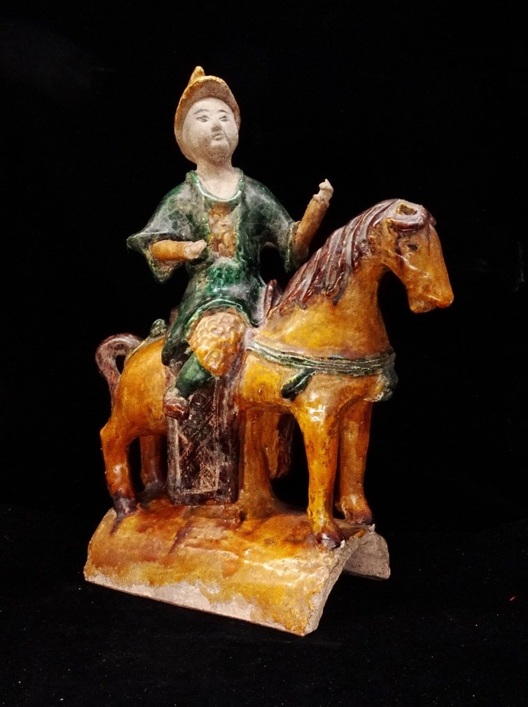 China Antică Tuile fațiere Ming - Cavaler și cal - 1368 până în 1644 după H. #1.0