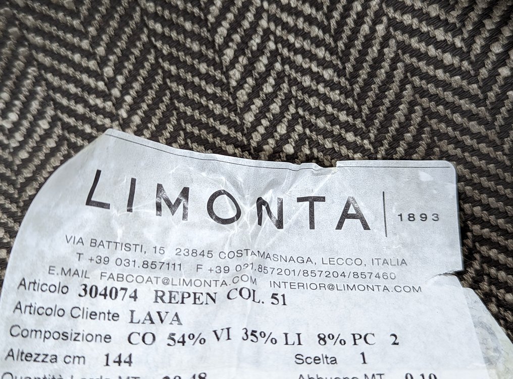 Chevron by Limonta: Raffinatezza Tessile e Tradizione in Grandi Dimensioni - Ύφασμα ταπετσαρίας - 460 cm - 144 cm #2.1