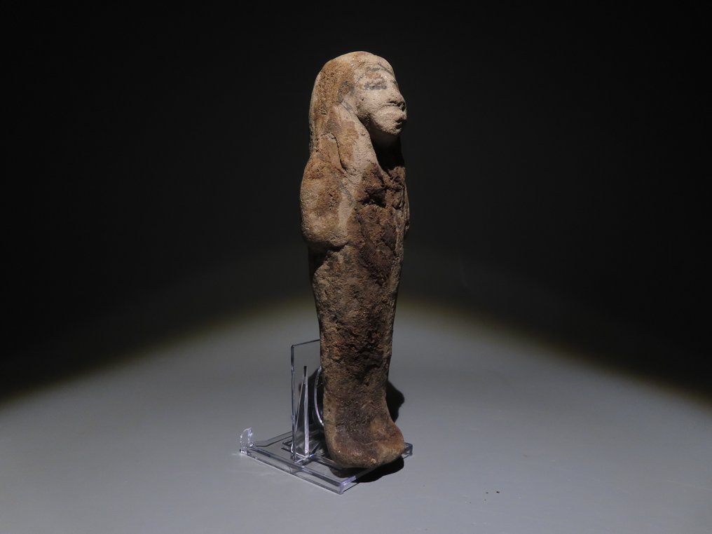 Αρχαία Αιγυπτιακή Terracotta Ushabti. Νέα Βασιλεία, 19η - 20ή δυναστεία, περίπου 1292 - 1069 π.Χ. Ύψος 17 εκ. #1.0