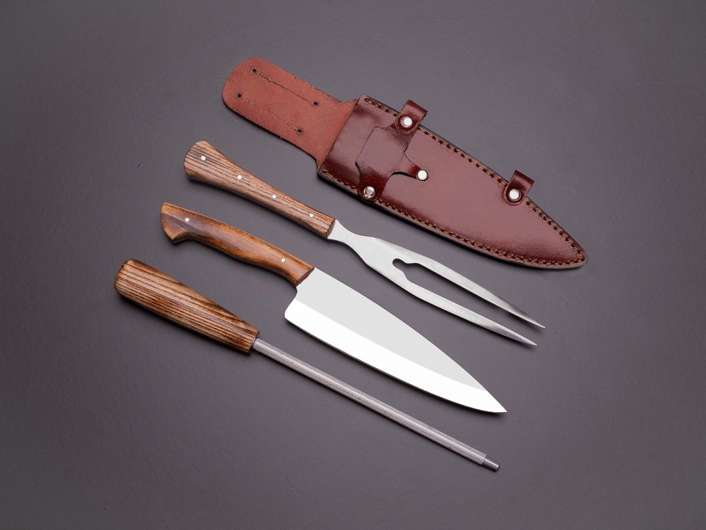 厨刀 - 碳钢 - 英国 - 设计师雕刻餐具 #1.0