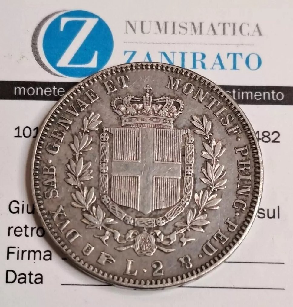 Ιταλία, Σαβοΐα Vittorio Emanuele II. 2 Lire 1854 Torino #1.0