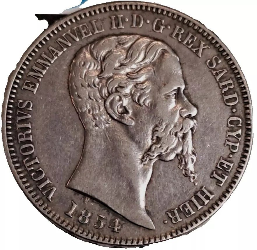 Ιταλία, Σαβοΐα Vittorio Emanuele II. 2 Lire 1854 Torino #1.0
