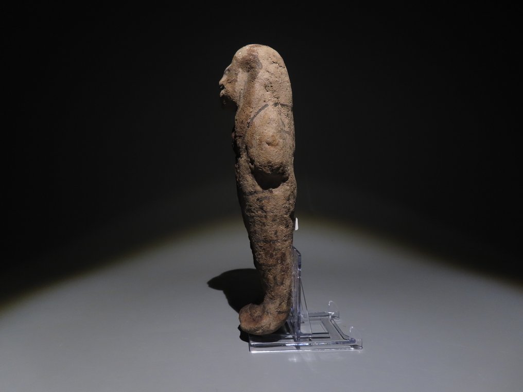 Αρχαία Αιγυπτιακή Terracotta Ushabti. Νέα Βασιλεία, 19η - 20ή δυναστεία, περίπου 1292 - 1069 π.Χ. Ύψος 17 εκ. #4.3