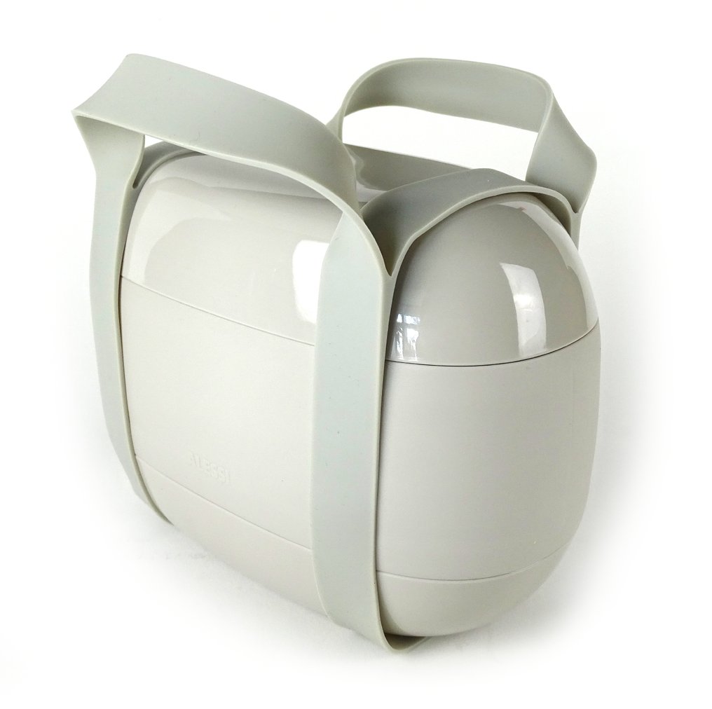 Alessi - Sakura Adachi - 餐具套装 (2) - ''Food a Porter'' - 热塑性树脂盒子。彩色18/10不锈钢瓶，灰色和热塑性树脂。 #4.3