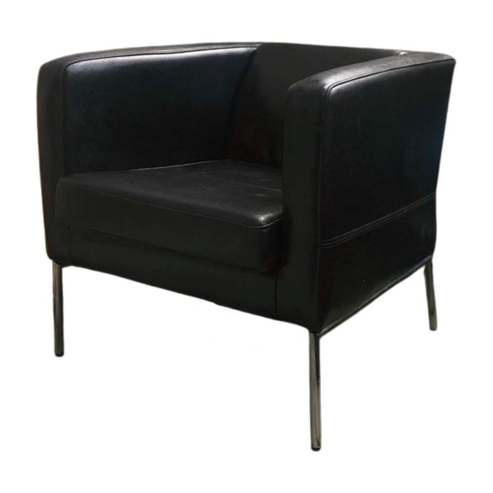 Ikea Marianne & Knut Hagberg Fauteuil (2) Klappsta Chrome, Cuir