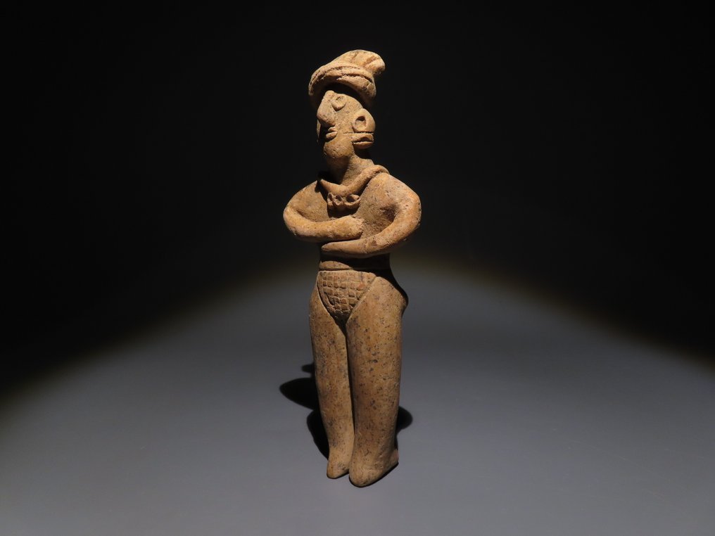 Colima, Messico occidentale Terracotta Figura. 100 a.C. - 250 d.C. 15,8 cm H. Licenza di esportazione spagnola. #2.1