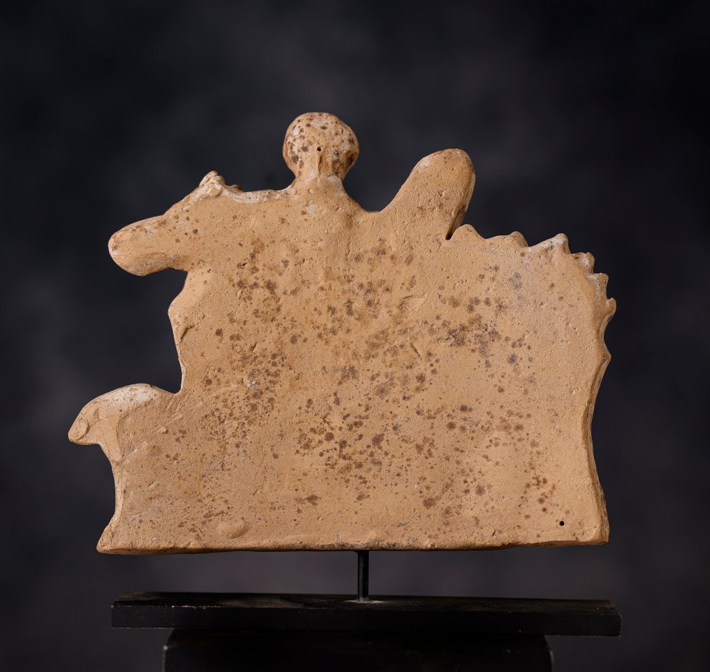 Ancient Greece Nereid riding a hippocampus in terracotta with T.L. test. - 13.5 cm #1.0