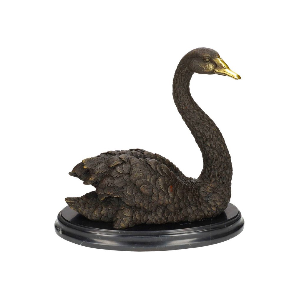 小塑像 - Zwaan - 青銅色, 大理石 #1.0