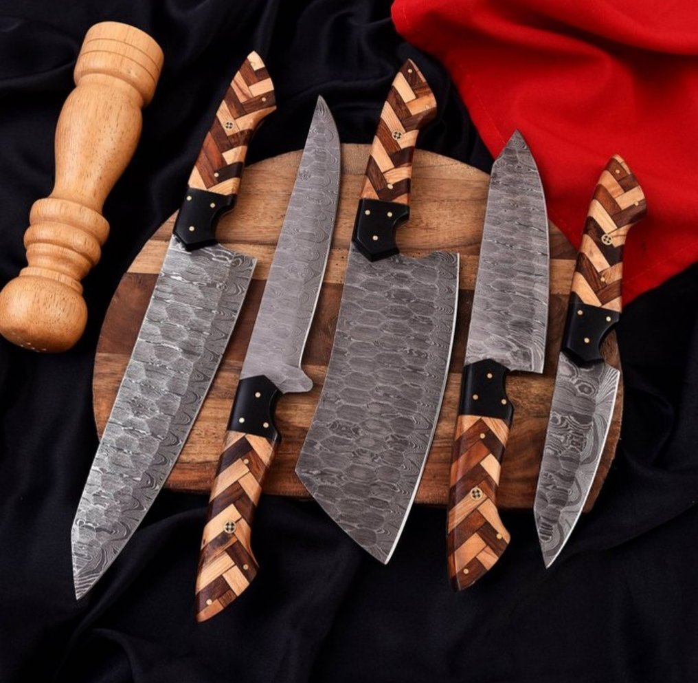 廚刀 - 玫瑰木，橄榄木，手工钢 - 北美 - 厨师刀 #2.1