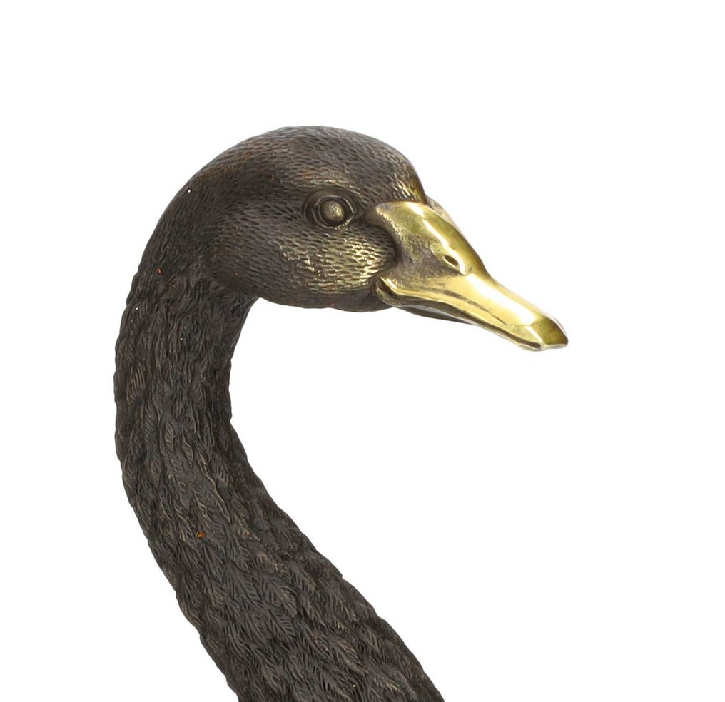 小塑像 - Zwaan - 青銅色, 大理石 #4.3