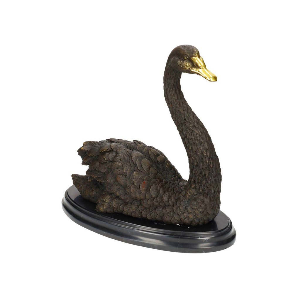 小塑像 - Zwaan - 青銅色, 大理石 #1.0