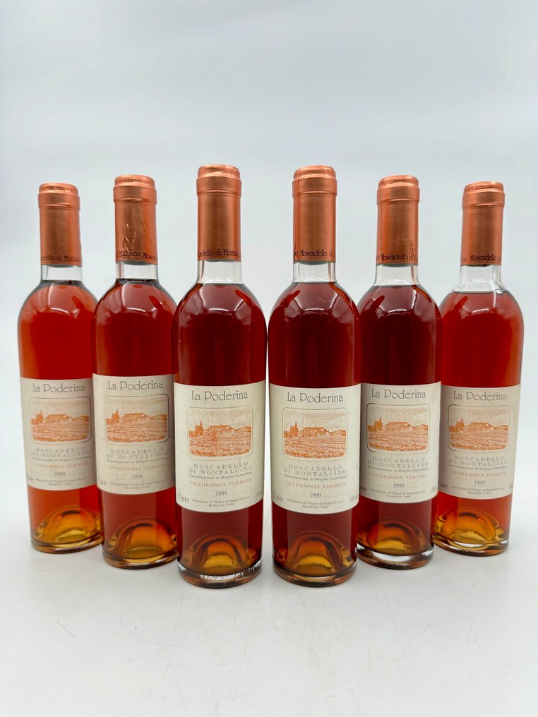 1999 La Poderina, Moscadello di Montalcino, Vendemmia Tardiva - Toscane DOC - 6 Halve flessen (0.375L) #1.0