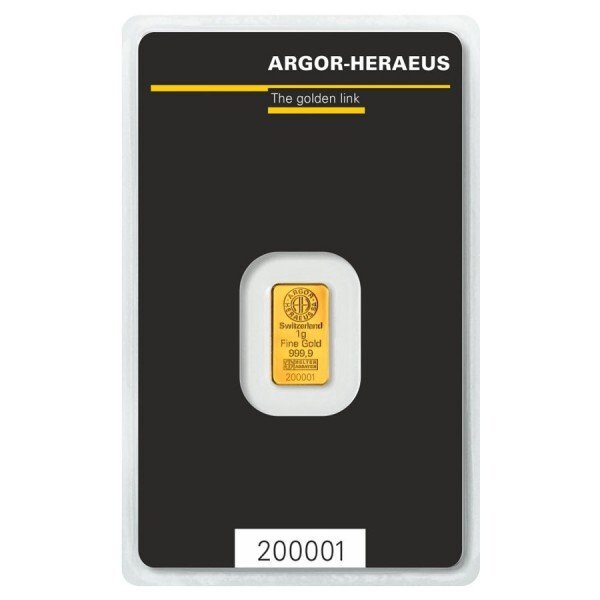 1 克 - 金色 .999 - 9999 Fine Gold Bar Argor-Heraeus (In Assay) - 已封口 #1.0