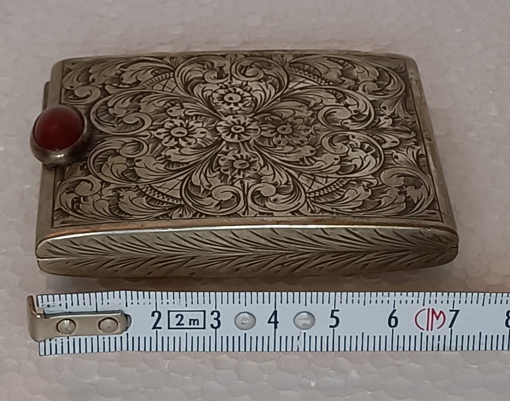 Toaletka (zestaw) - Srebro pr. 800 - Pudełko na puder do torebki. #2.1