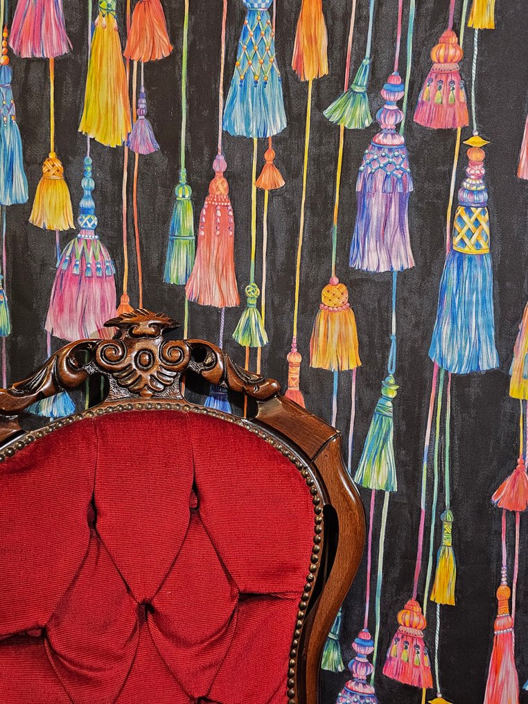 300x280cm!! TESSUTO eksklusiv bohemsk orientalsk med fargede frynser - Art Nouveau-design - Tekstil - 300 cm - 280 cm #2.1