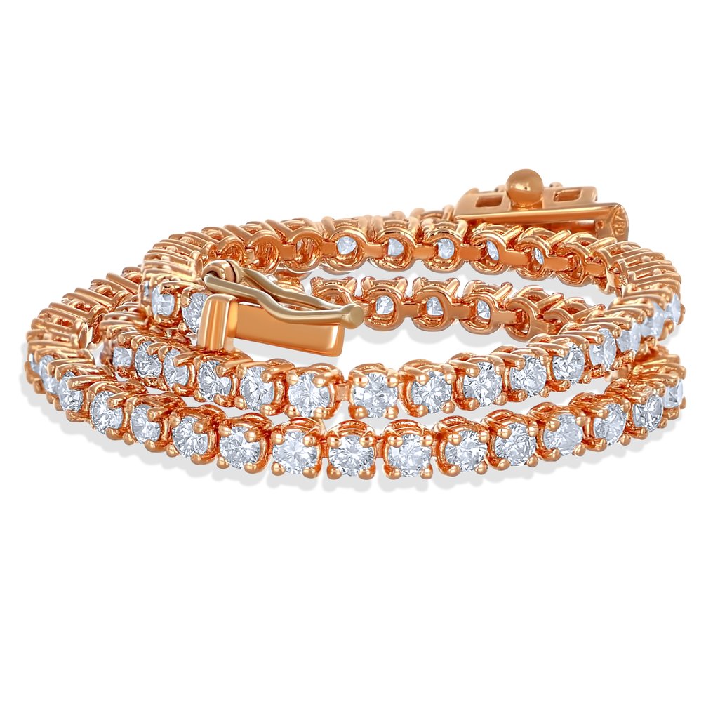 手镯 - 18K包金 玫瑰金 -  2.80ct. tw. 钻石 (天然) #1.0