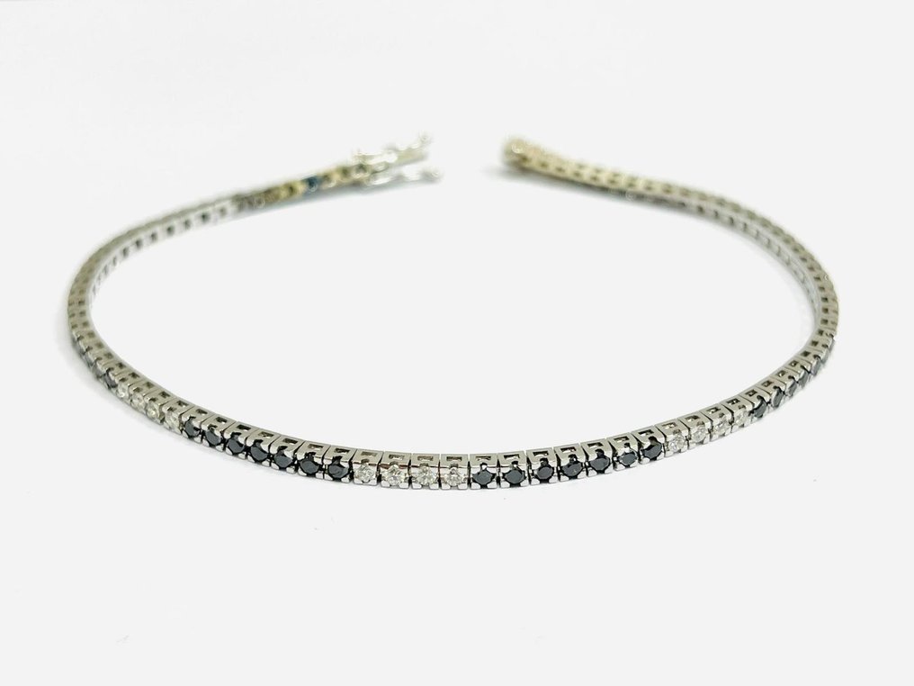 Βραχιόλι - 18 καράτια Λευκός χρυσός -  5.00ct. tw. Διαμάντι (Επεξεργασμένου χρώματος)  - Διαμάντι - Κατασκευασμένο στην Ιταλία #1.0