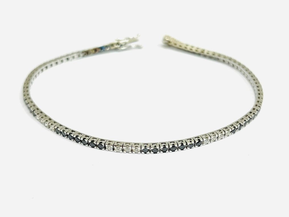 Βραχιόλι - 18 καράτια Λευκός χρυσός -  5.00ct. tw. Διαμάντι (Επεξεργασμένου χρώματος)  - Διαμάντι - Κατασκευασμένο στην Ιταλία #3.2