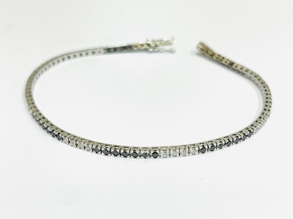 Βραχιόλι - 18 καράτια Λευκός χρυσός -  5.00ct. tw. Διαμάντι (Επεξεργασμένου χρώματος)  - Διαμάντι - Κατασκευασμένο στην Ιταλία #1.0