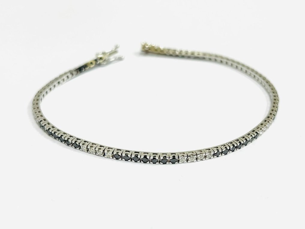 Βραχιόλι - 18 καράτια Λευκός χρυσός -  5.00ct. tw. Διαμάντι (Επεξεργασμένου χρώματος)  - Διαμάντι - Κατασκευασμένο στην Ιταλία #2.1