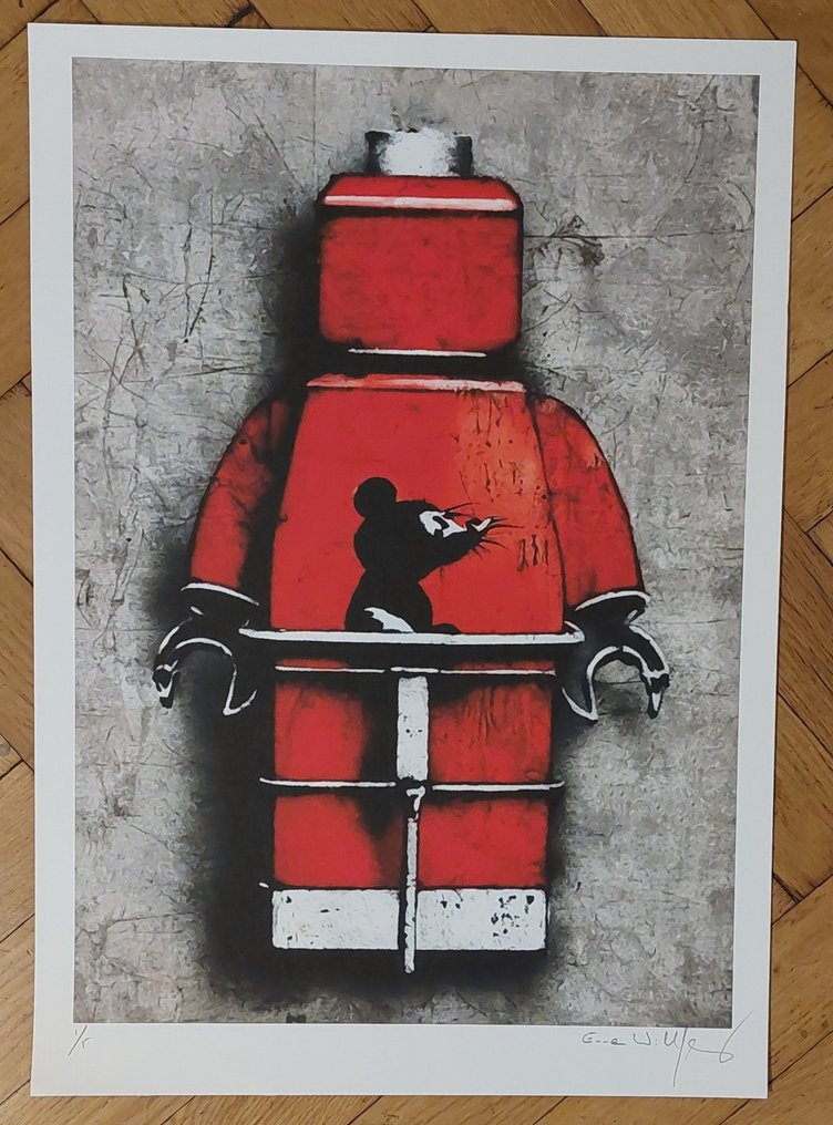 Emma Wildfang - Triptychon Lego man rats - "Icons as Still Life - series BANKSY" #2.1