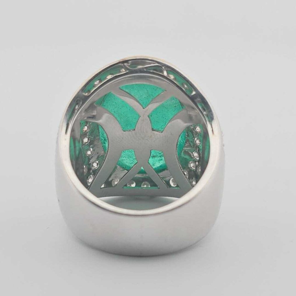 Δαχτυλίδι - 18 καράτια Λευκός χρυσός, Κίτρινο χρυσό -  1.50ct. tw. Σμαράγδι - Διαμάντι #3.2