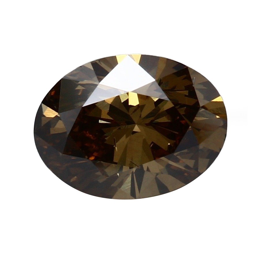 1 pcs 钻石  (天然色彩的)  - 2.79 ct - 椭圆形 - Fancy dark 稍帶黄色的 棕色 - SI2 微内含二级 - 美国宝石研究院（GIA） #1.0