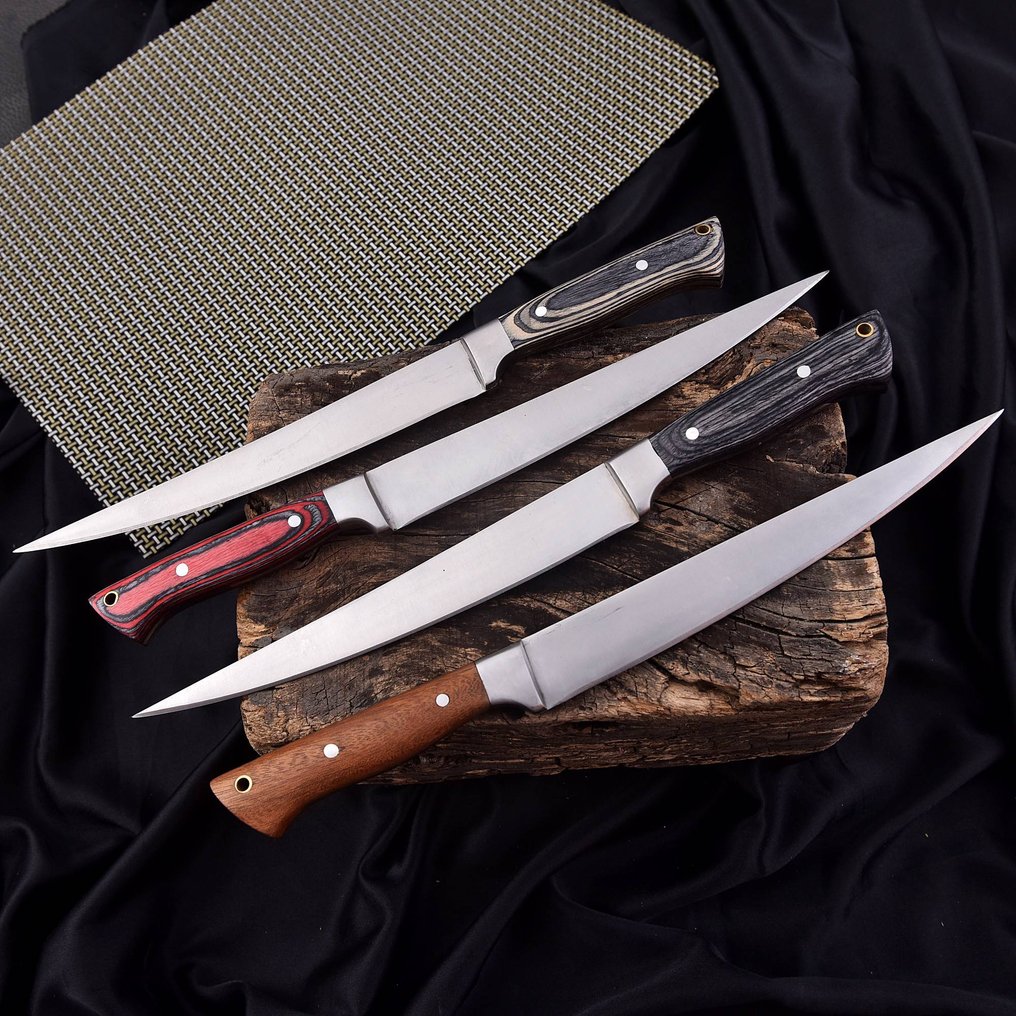 厨刀 - 稀有木材，手工不锈钢 - 北美 #4.3