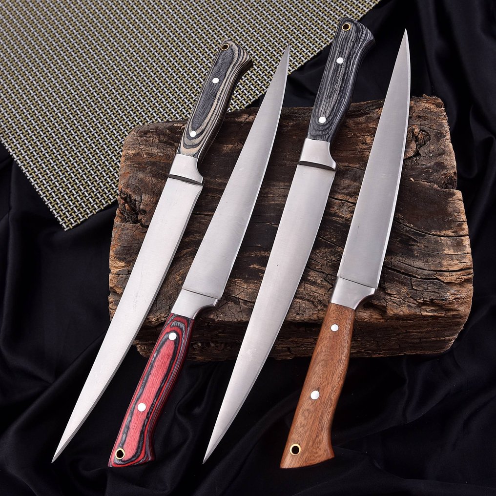 厨刀 - 稀有木材，手工不锈钢 - 北美 #3.2