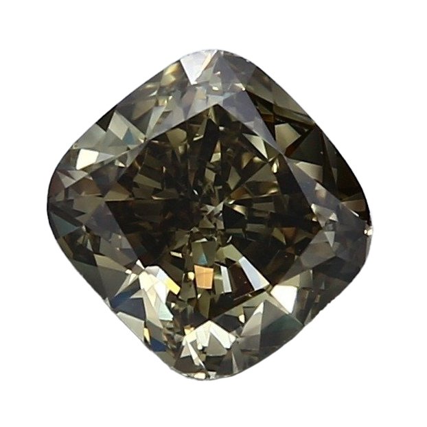 1 pcs Diamant  (Colorat natural)  - 2.01 ct - Perniță - Fancy dark Maro, verzui Galben - SI1 - GIA (Institutul gemologic din SUA) #1.0